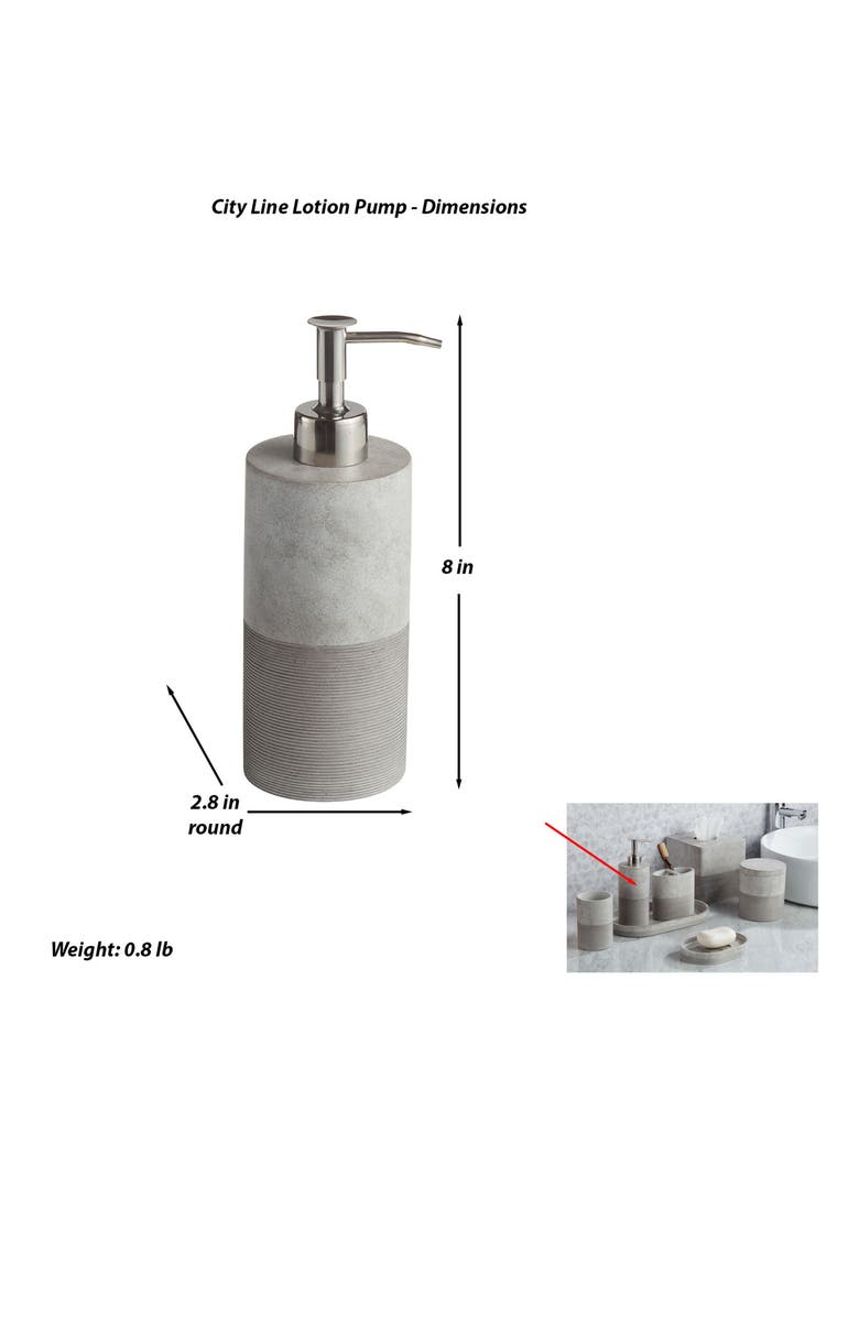 ROSELLI TRADING COMPANY City Line Lotion Pump, Alternate, color, Grey