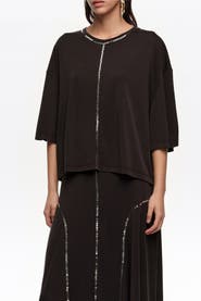 Bimba y Lola Faded Fluid T-Shirt With Sequins