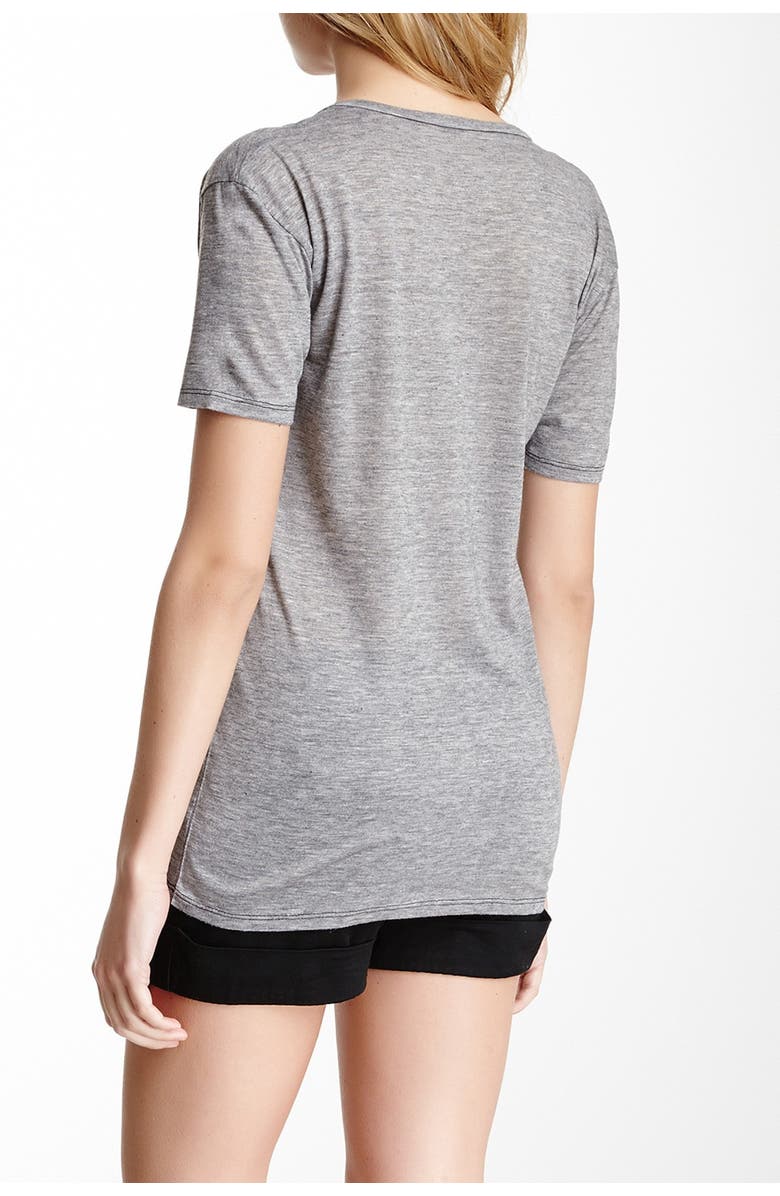 GO COUTURE V-Neck Printed T-Shirt, Alternate, color, Charcoal Single Rose Heart