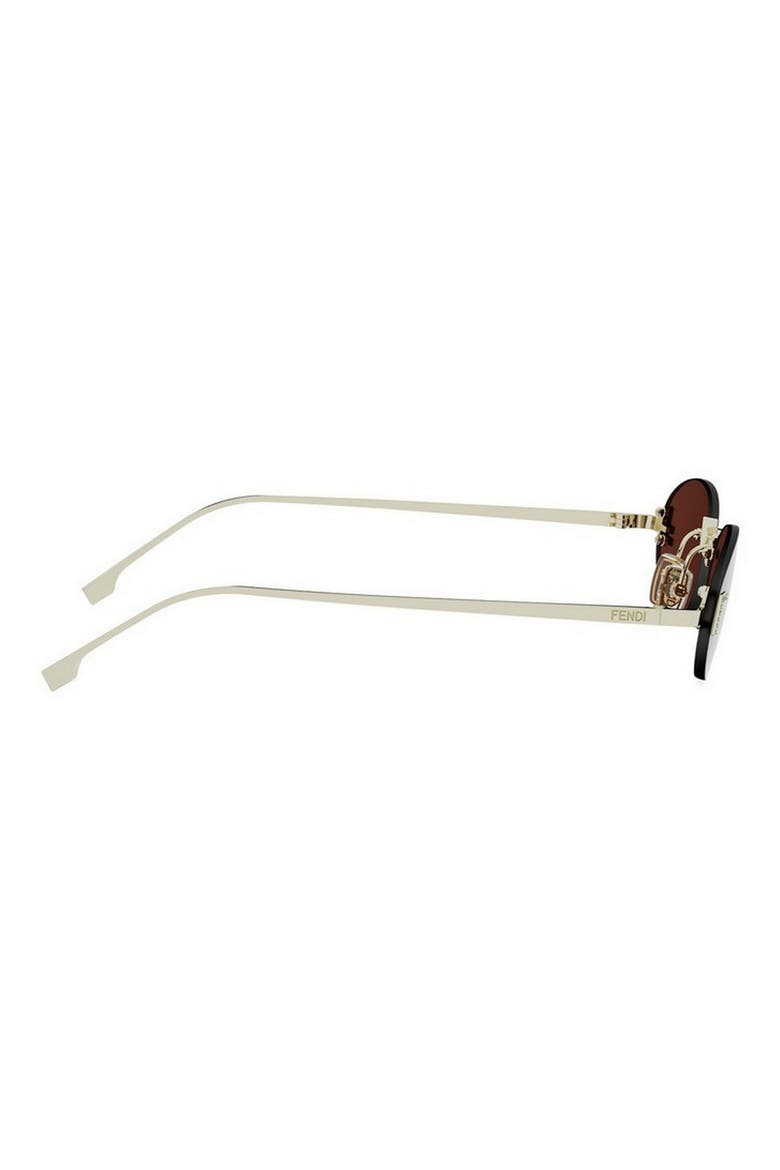 'Fendi First 54mm Oval Sunglasses, Alternate, color, GOLD / BORDEAUX