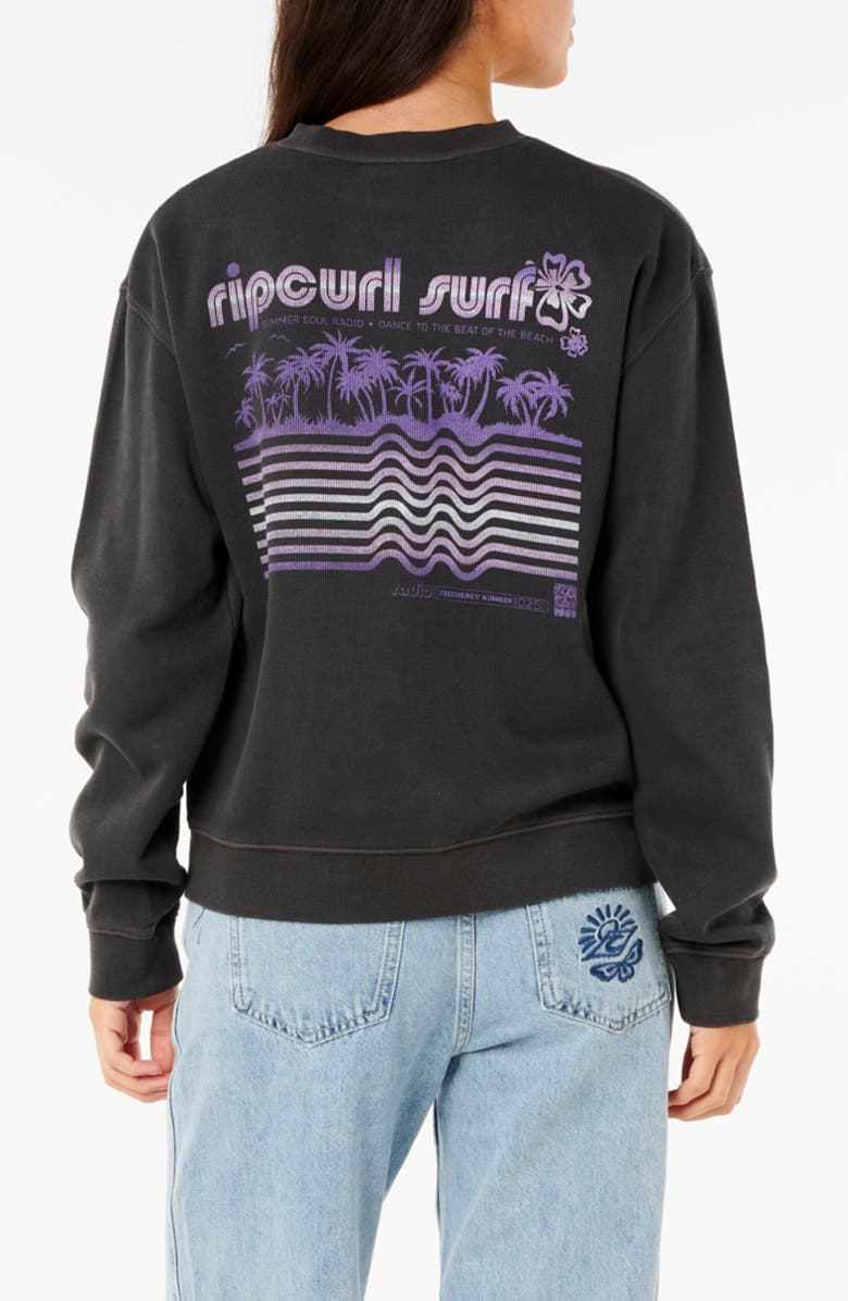 Rip Curl Neon Isles Cotton Graphic Sweatshirt, Alternate, color, Washed Black