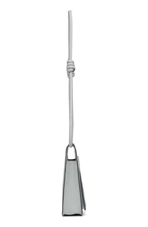 Mcm Mini Lauretos Leather Hobo Bag In Ice Grey