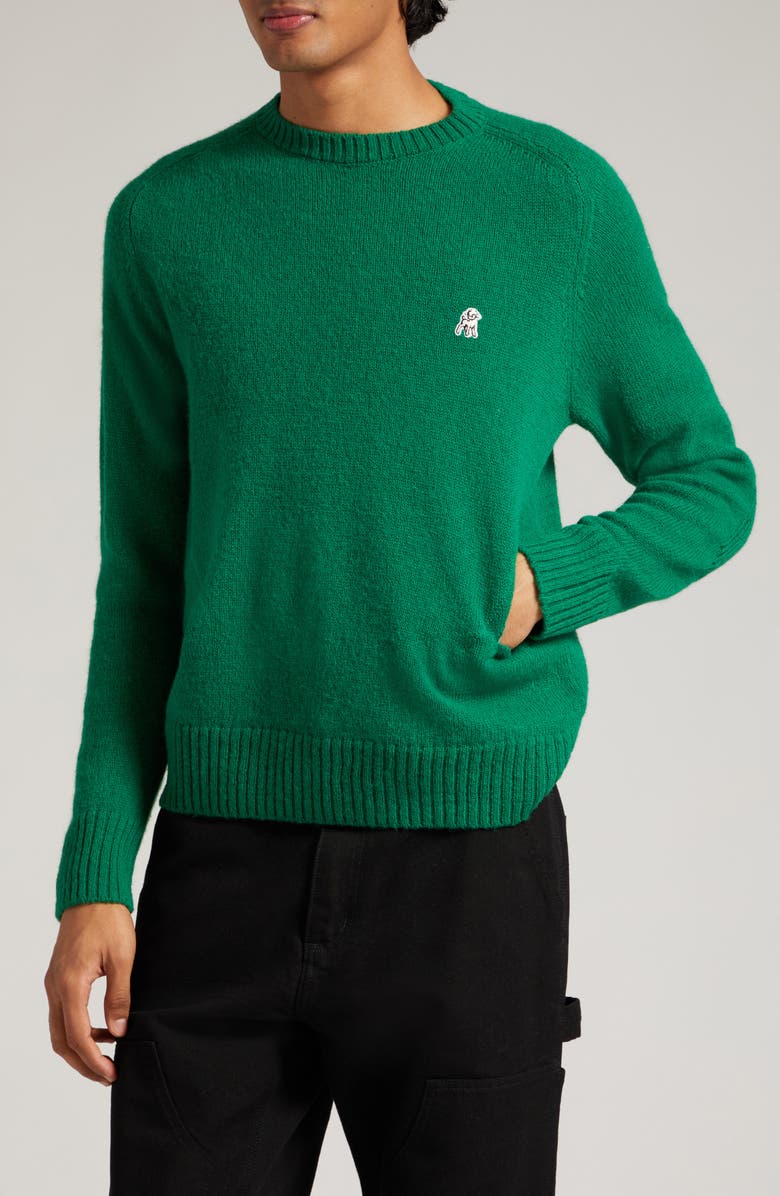 Undercover Lamb Patch Crewneck Wool & Cotton Sweater, Main, color,