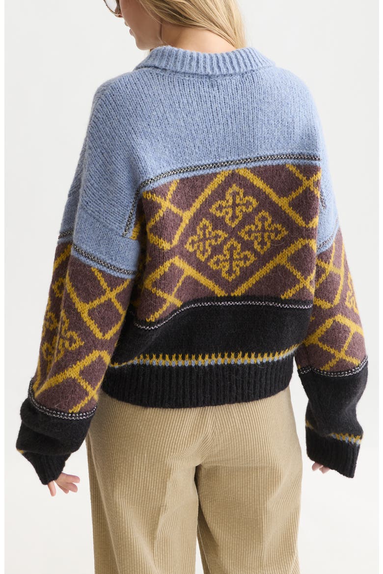 Fair Isle Boxy Fit Sweater, Alternate, color, SHALE