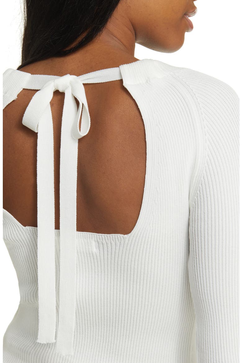 Open Back Rib Sweater, Alternate, color, WHITE