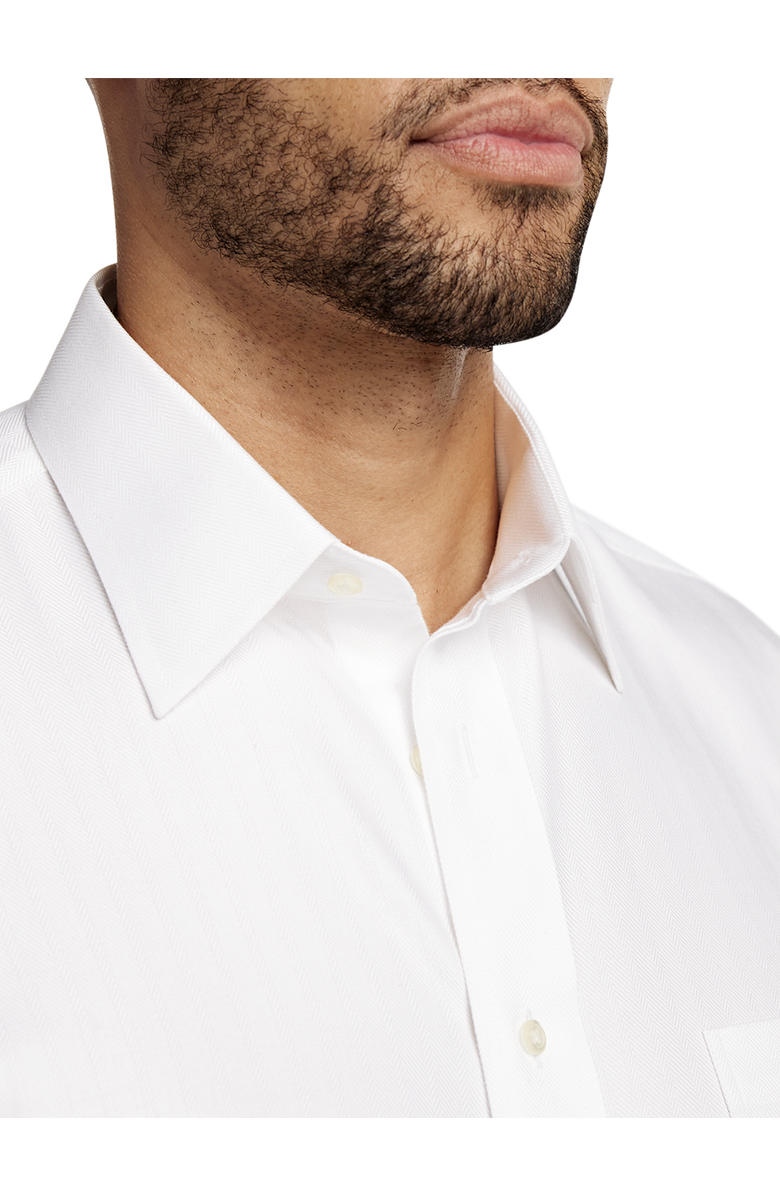 Paul Fredrick Slim Fit Non-iron Cotton Herringbone Point Collar Dress Shirt, Alternate, color, White