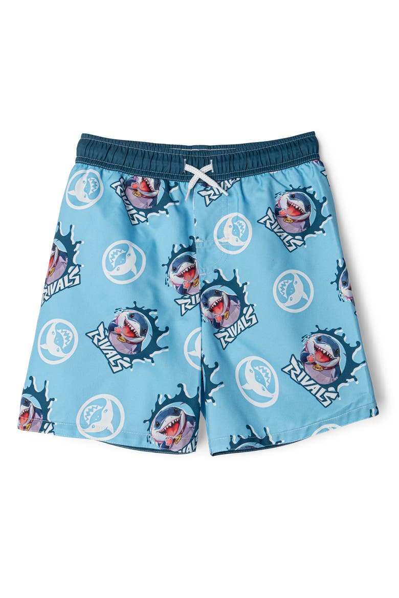 Jeff Swimwear 2-Piece Rashguard and Swim Trunks Set, Alternate, color, Jeff Landshark Blue