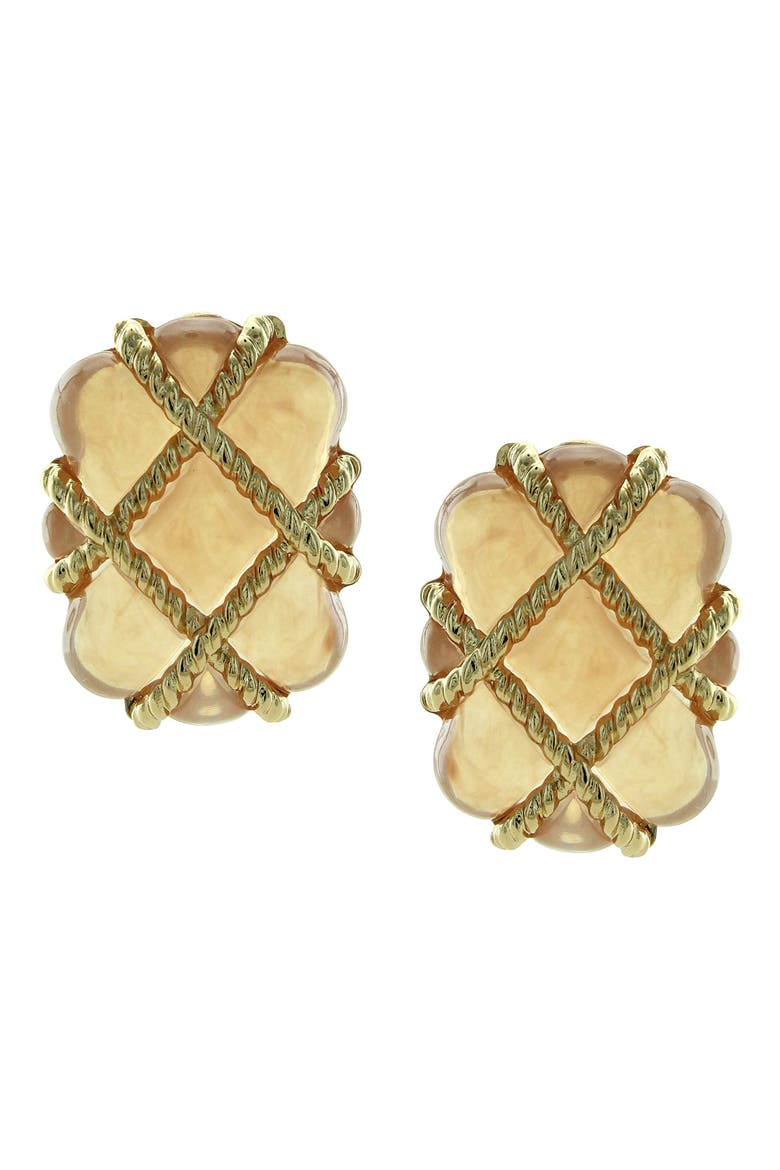Quilted Statement Earrings, Alternate, color, GOLD