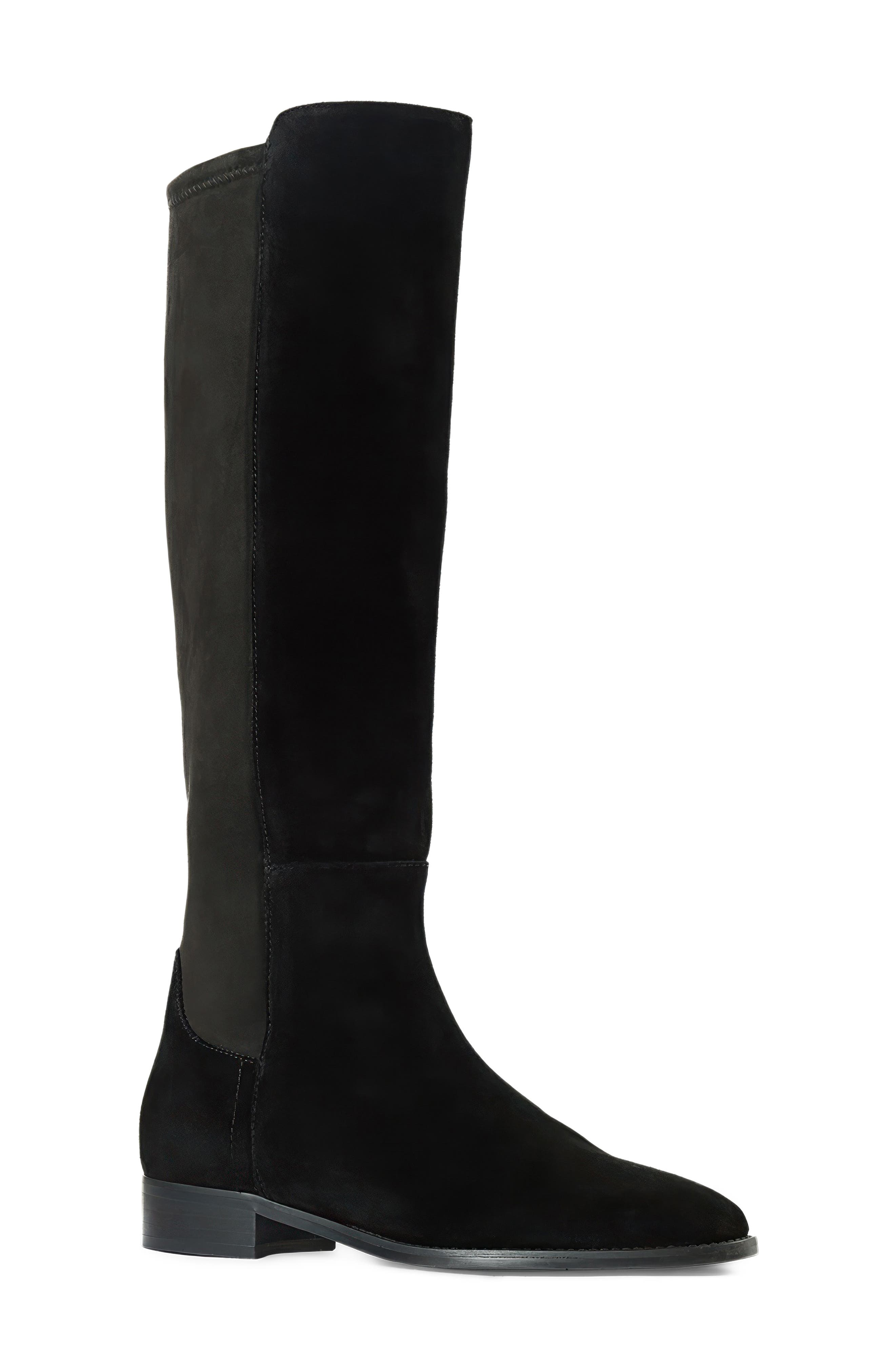 Sabrena Stretch Knee High Boot, Main, color, BLACK SUEDE