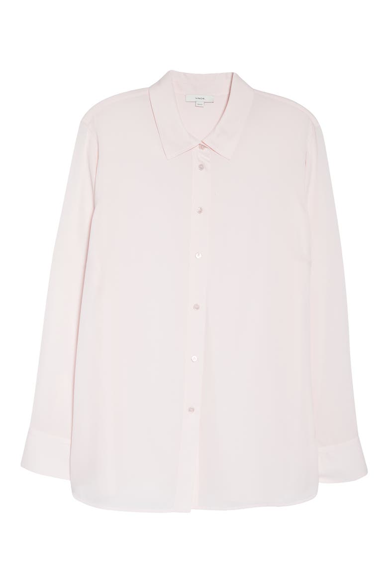Stretch Silk Button-Up Shirt, Alternate, color, ROSEWATER