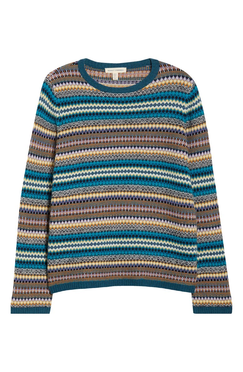Seasalt Cornwall Percella Cove Fair Isle Merino Wool Blend Sweater, Alternate, color, Weaving Needle Dark Eden Mix