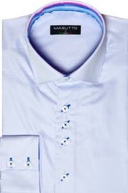 MASUTTO Lian Solid 3 Button-Up Long Sleeve Shirt