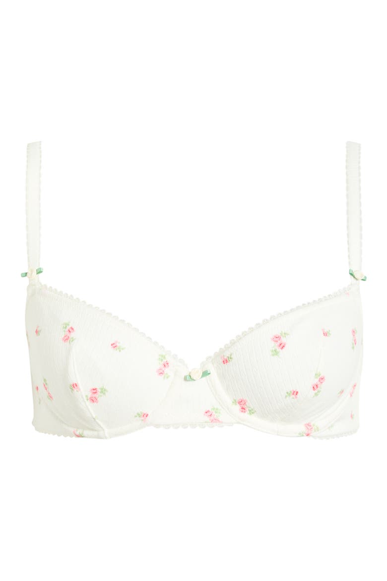 Sleepover Classique Underwire Stretch Cotton Balconette Bra, Alternate, color, PRINT ECRU BACKGR