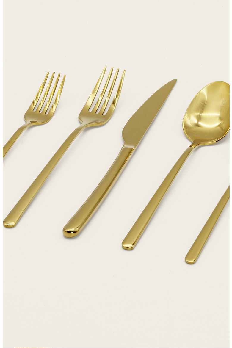 Emilia Mirror 20 Piece Flatware Set, Alternate, color, Gold