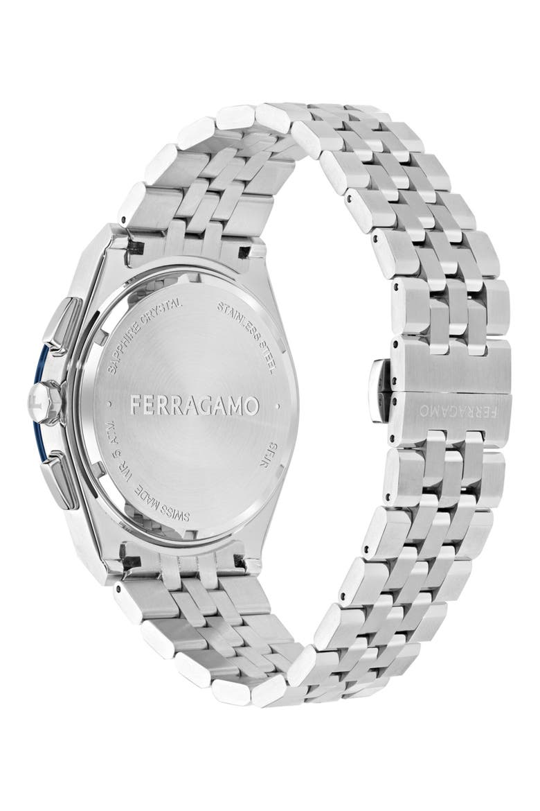 Vega New Chrono Bracelet Watch, 42mm, Alternate, color, BLUE/ STAINLESS STEEL