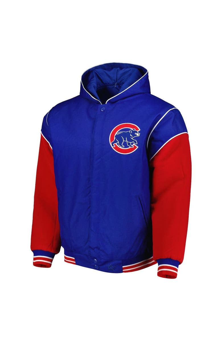 JH DESIGN Men's JH Design Royal Chicago Cubs Reversible Fleece Full-Snap Hoodie Jacket, Alternate, color, Royal