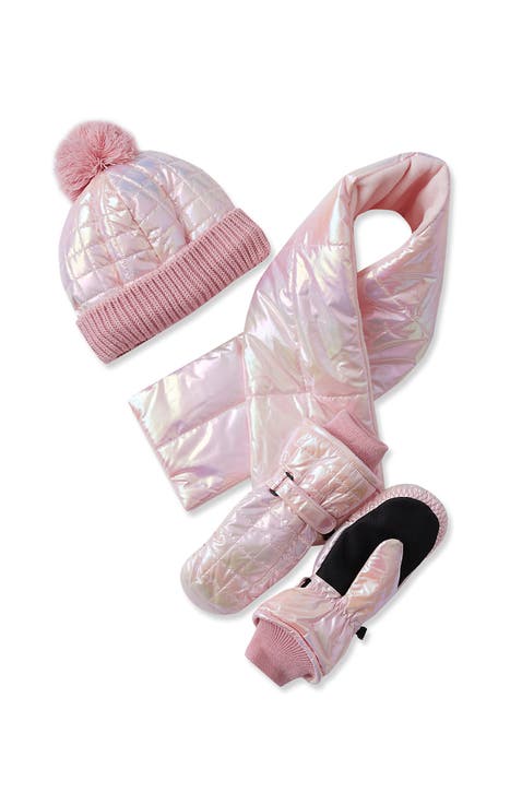 Kids Iridescent Hat-scarf-glove 3 Piece Set