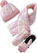 Lands' End Kids Iridescent Hat-Scarf-Glove 3 Piece Set