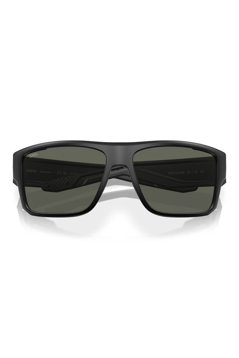59mm Polarized Square Sunglasses, Alternate, color, MATTE BLACK/ GRAY
