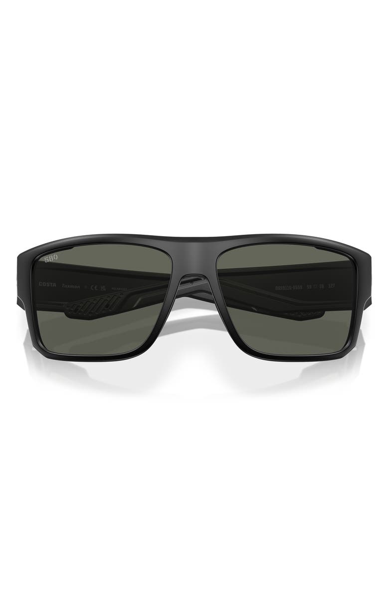Costa Del Mar 59mm Polarized Square Sunglasses, Alternate, color, Matte Black/ Gray