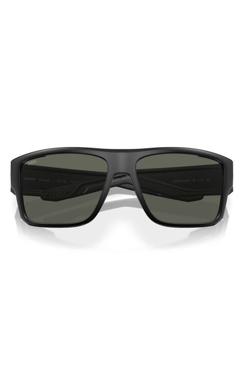 Costa Del Mar 59mm Polarized Square Sunglasses In Matte Black/gray