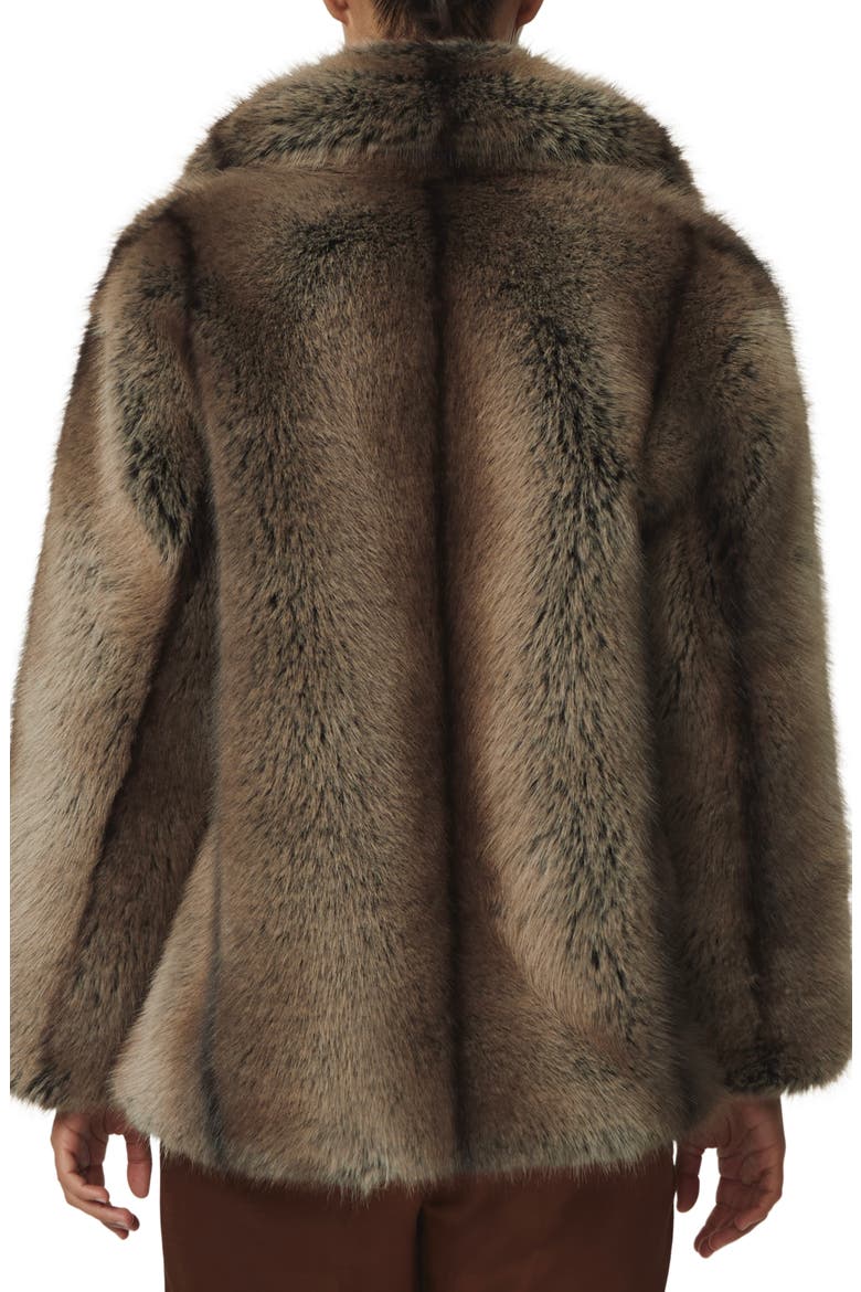 Laila Faux Fur Coat, Alternate, color, BROWN