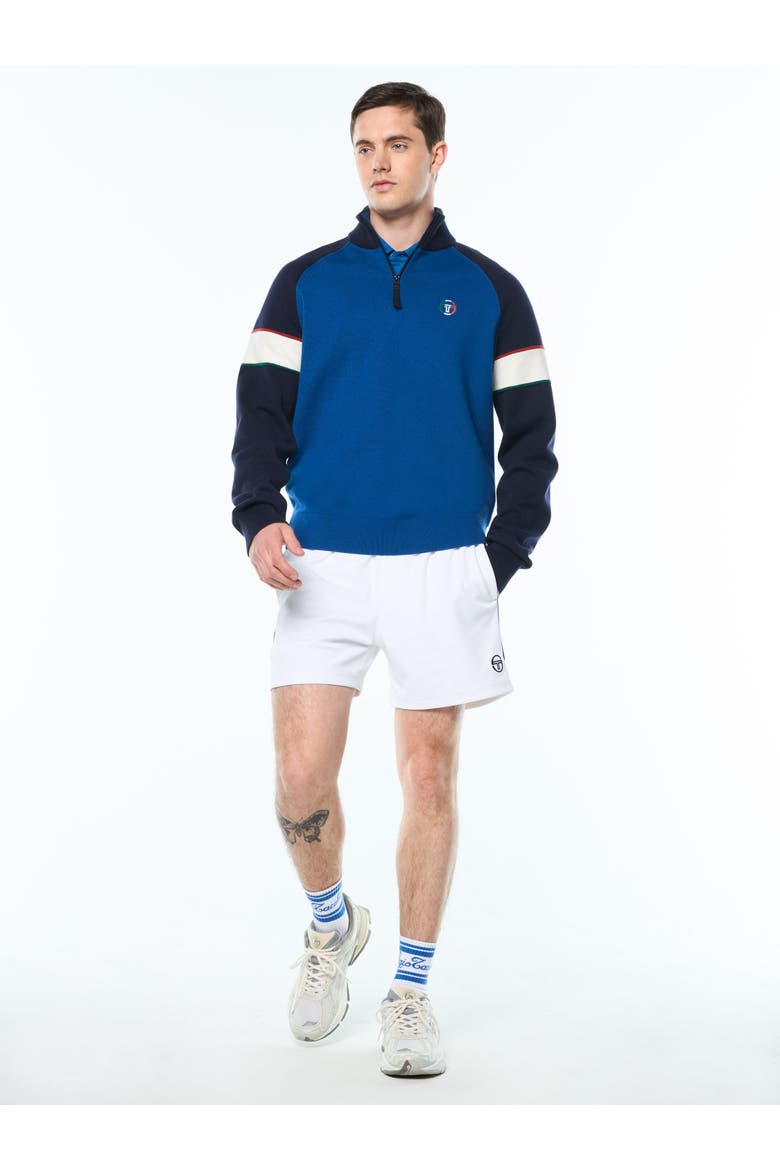 Tricolore Quater-Zip Sweater, Alternate, color, MARITIME BLUE