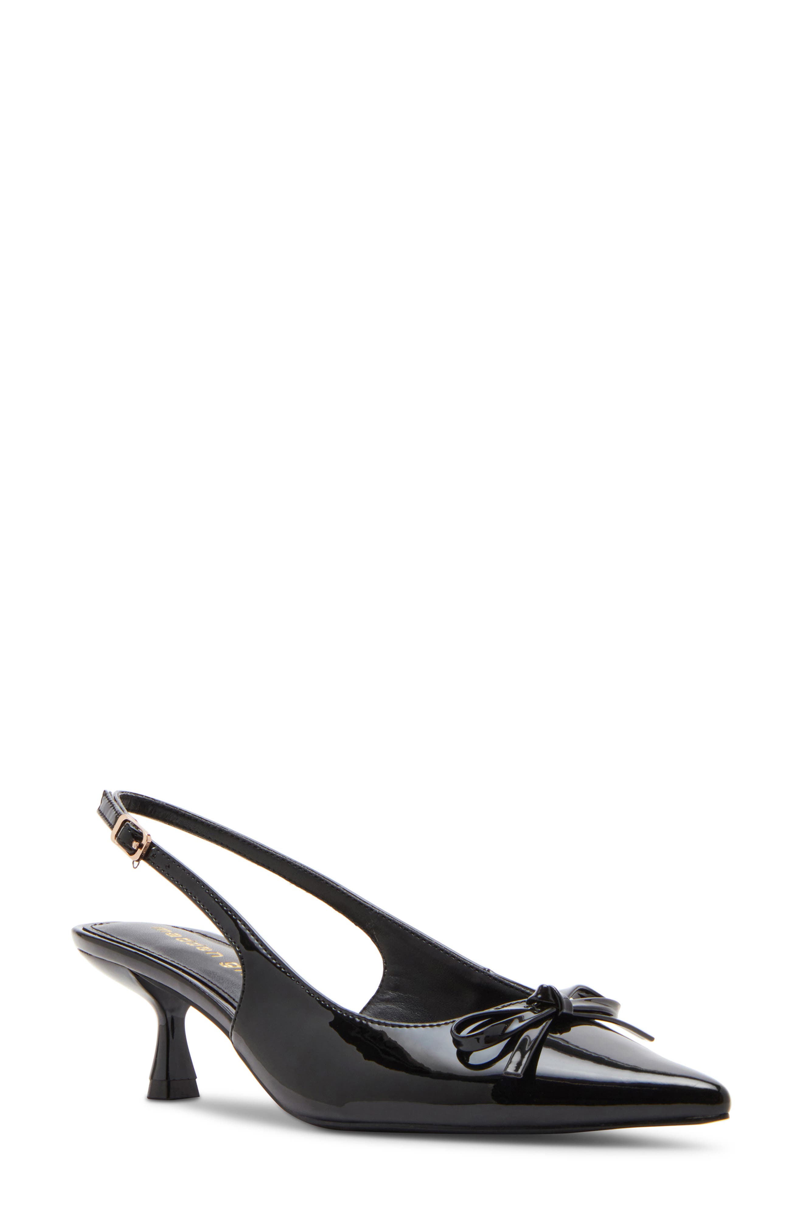 Madden Girl Vogue Pointed Toe Slingback Pump, Main, color, Black Patent