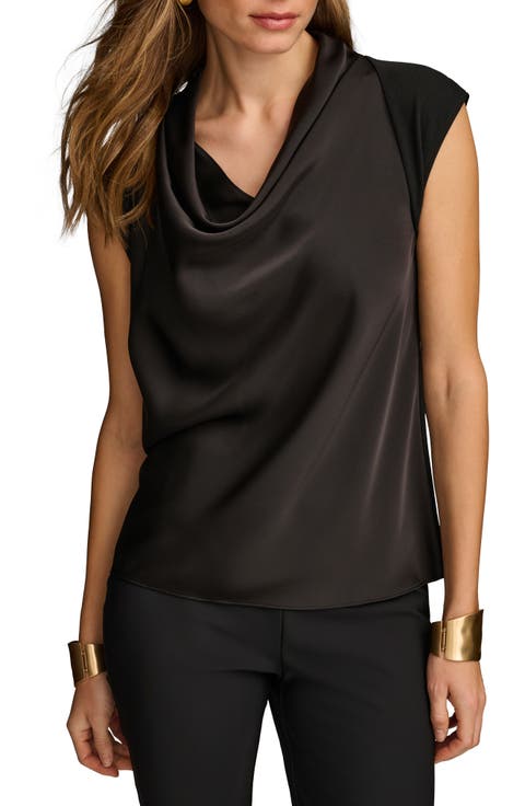 Cap Sleeve Cowl Neck Top