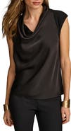Donna Karan New York Cap Sleeve Cowl Neck Top