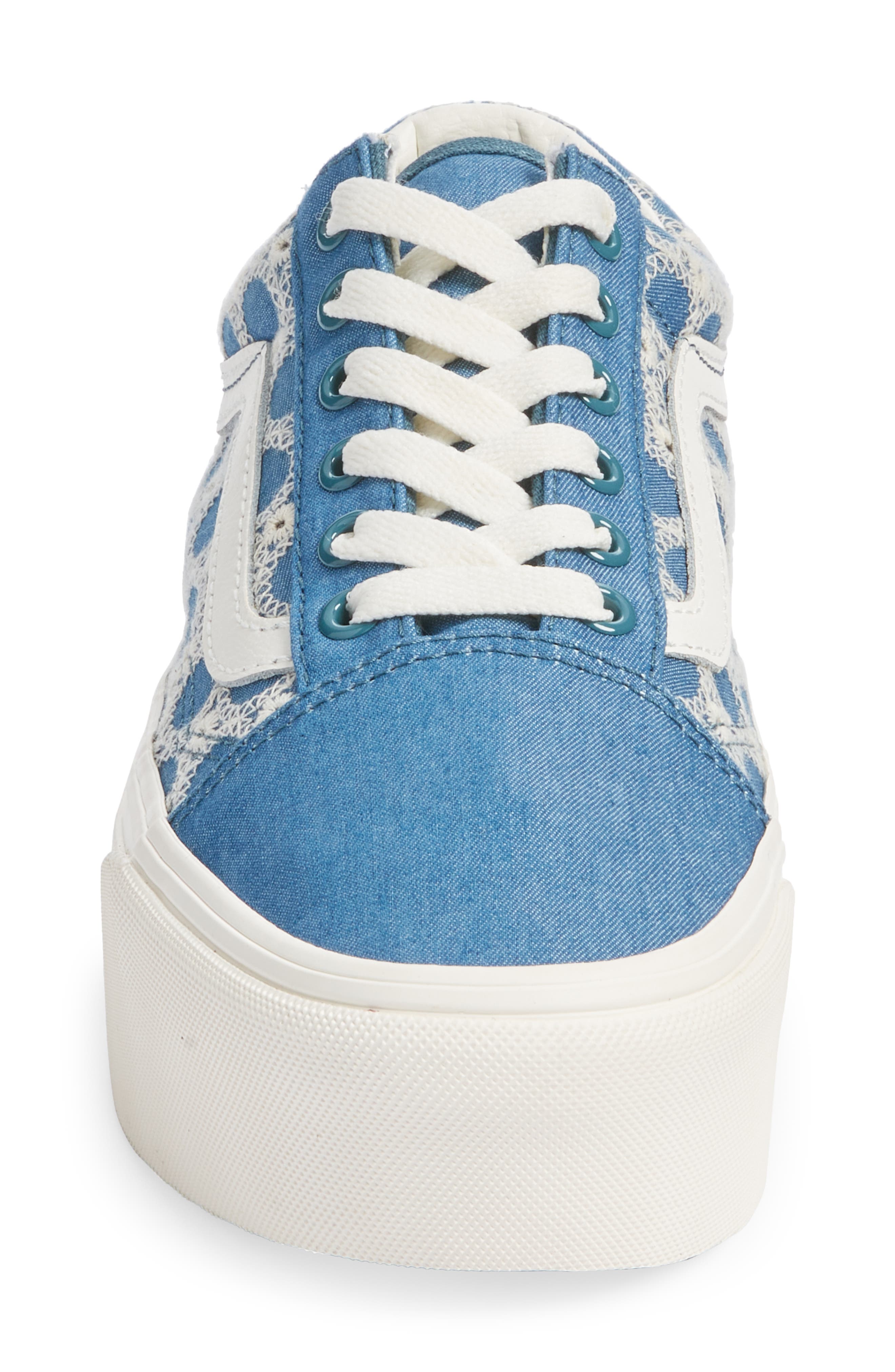 Old Skool Stackform Sneaker, Alternate, color, DENIM MIX BLUE
