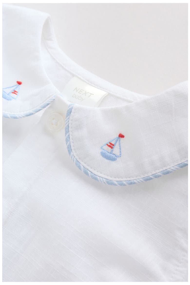 Nautical Button-Up Shirt & Stripe Shorts Set, Alternate, color, BLUE