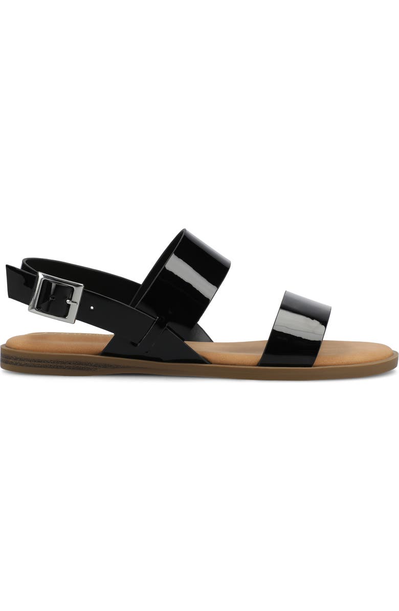 Journee Collection Lavine Sandal - Wide Width, Main, color, Patent/ Black