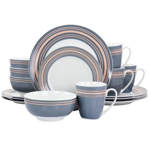 Silver Wind 16 Piece Fine Ceramic Dinnerware Set
