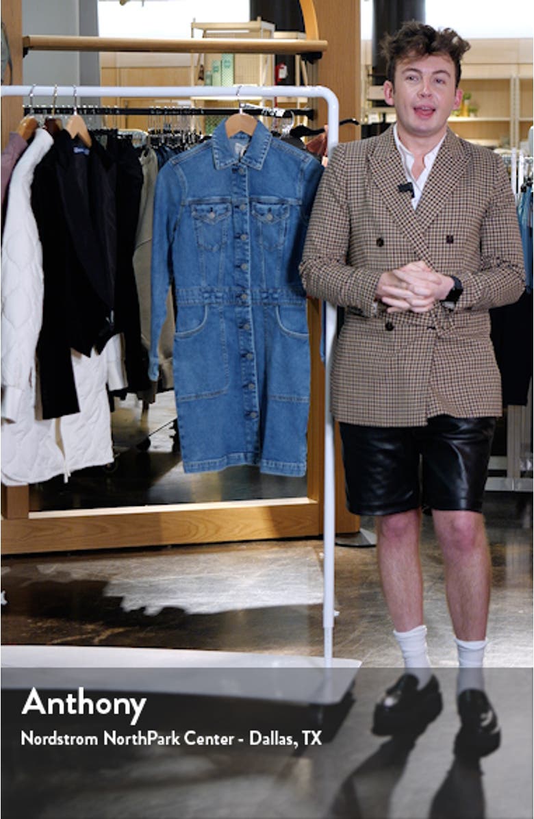 Michelle Long Sleeve Denim Mini Shirtdress, sales video thumbnail