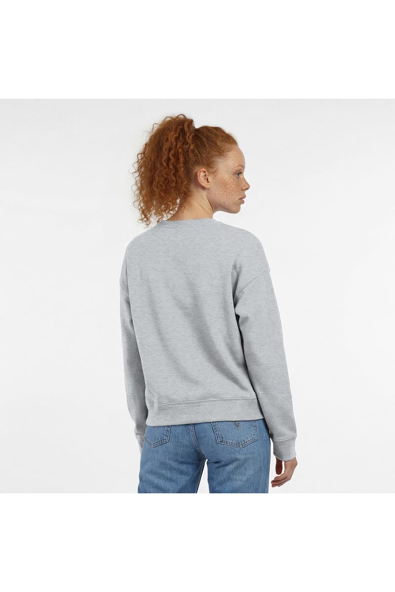 Women's Champion  Heather Gray Delaware Fightin' Blue Hens Academic Crest Powerblend Crewneck Sweatshirt, Alternate, color, Heather Gray