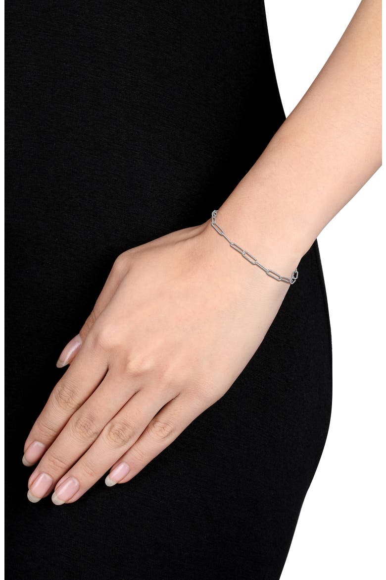 Paperclip Link Bracelet, Alternate, color, SILVER