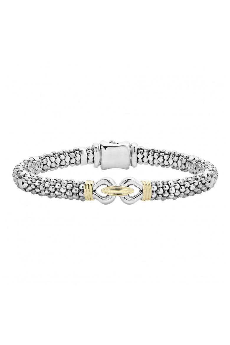 Derby Fluted Two-Tone Rope Bracelet, Main, color, SILVER/ GOLD