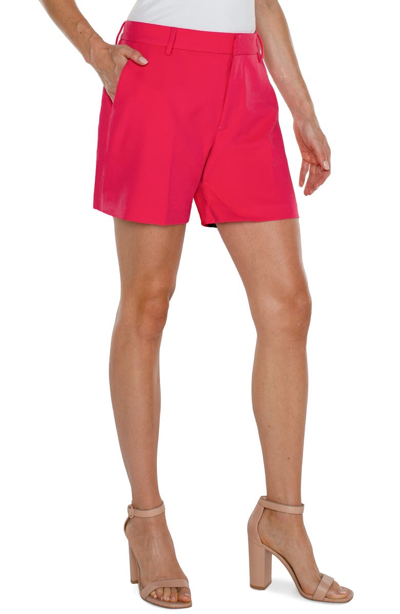 Liverpool Los Angeles Kelsey High Waist Shorts, Alternate, color, Pink Punch