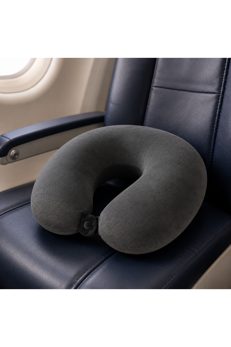 Travel Pillow & Neck/Shoulder Massaging Wrap, Alternate, color, Grey