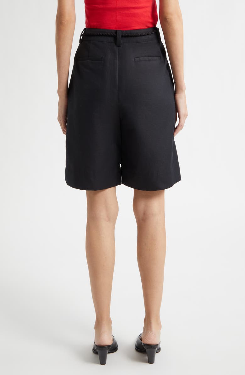 POSSE Yvette High Rise Linen Blend Shorts, Alternate, color, Black