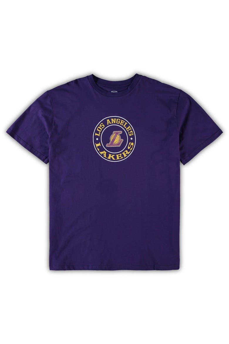 Men's Concepts Sport Purple/Black Los Angeles Lakers Big & Tall T-Shirt & Shorts Sleep Set, Alternate, color, Purple