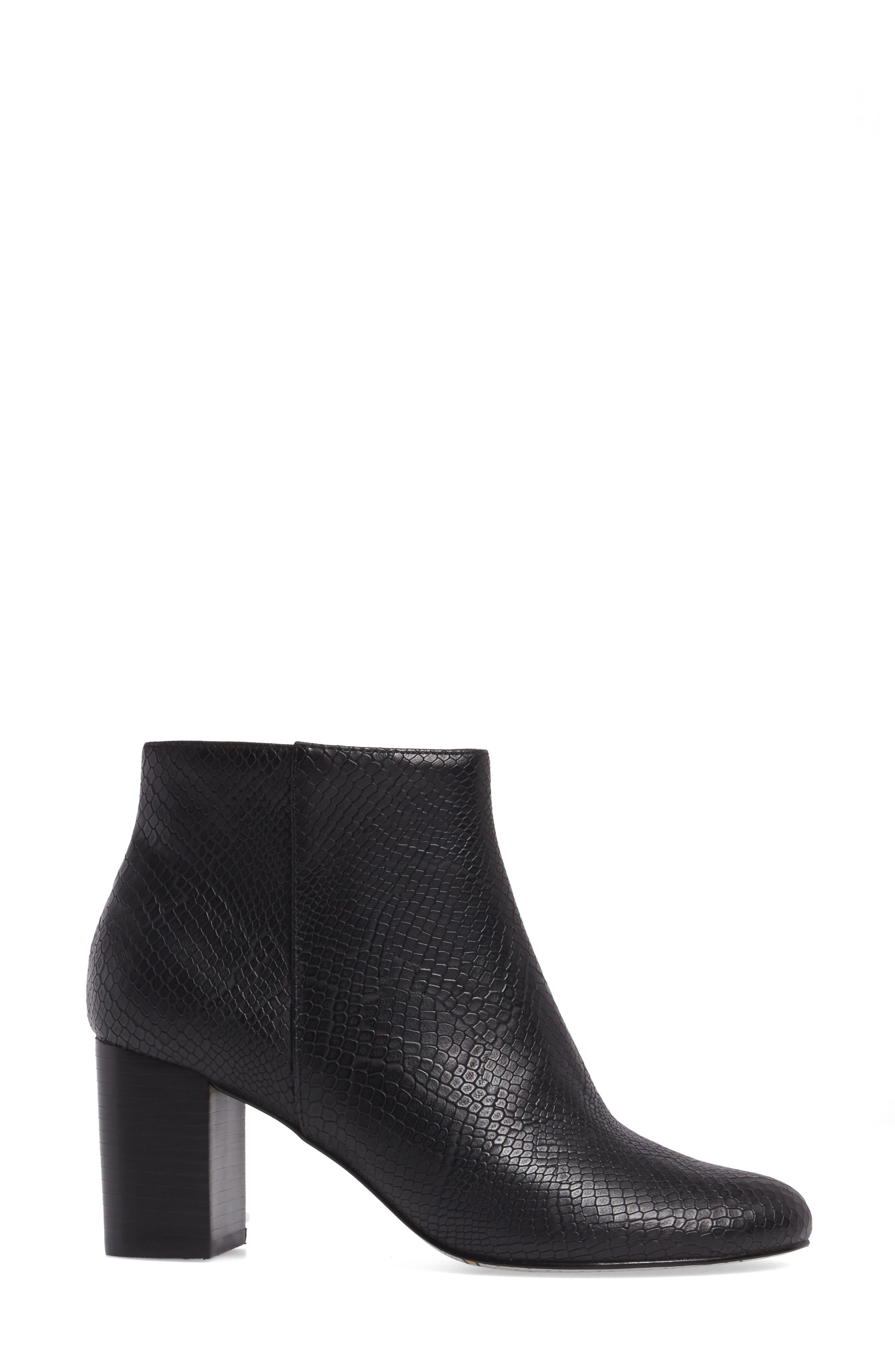 Klaudia II Block Heel Bootie, Alternate, color, BLACK PRINTED LEATHER