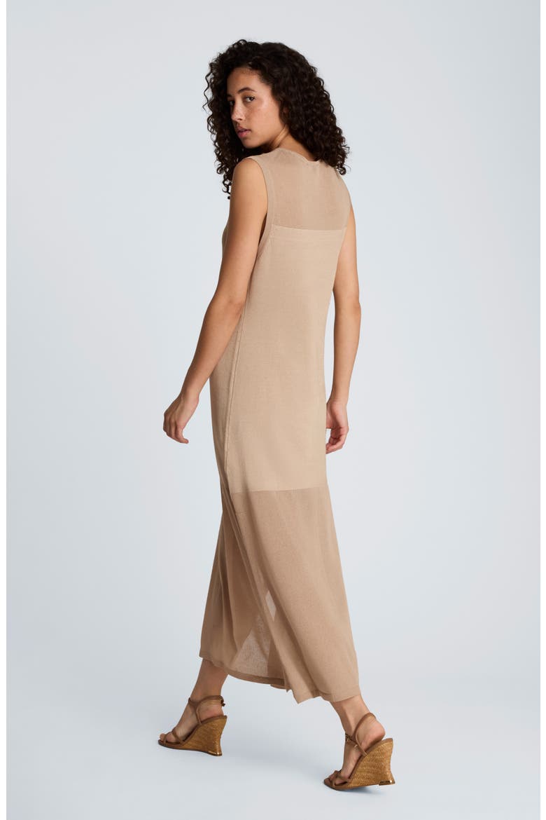 Semisheer Sleeveless Knit Dress, Alternate, color, TIMELESS TAUPE