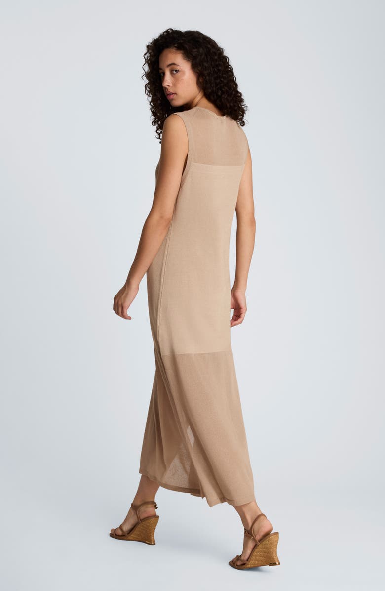 Kenneth Cole Semisheer Sleeveless Knit Dress, Alternate, color, Timeless Taupe