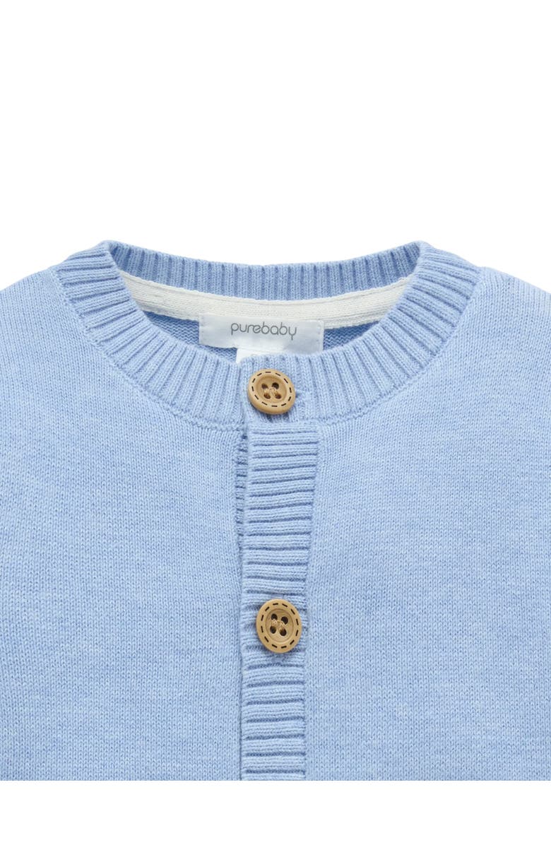 Purebaby Fiesta Friends Knit Cardigan Boys, Alternate, color, Caribbean Melange