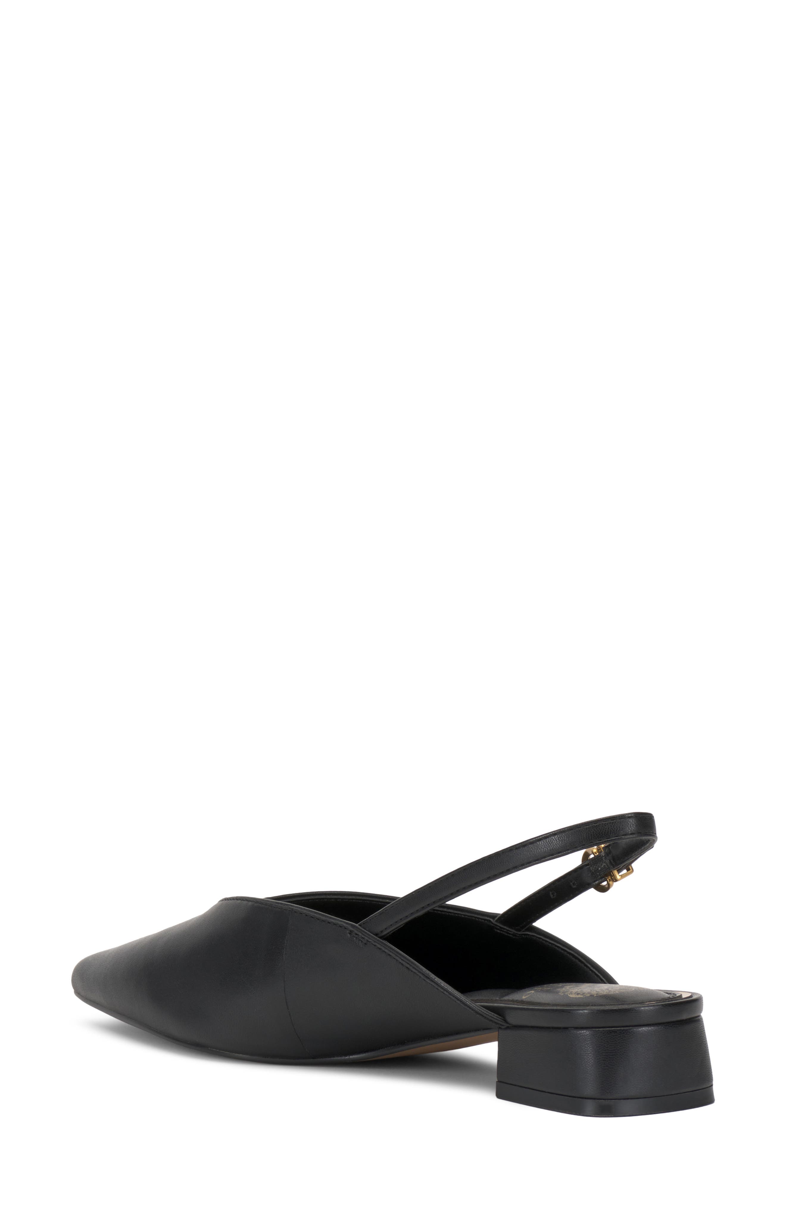 Venba Pointed Toe Slingback Flat, Alternate, color, BLACK LEATHER