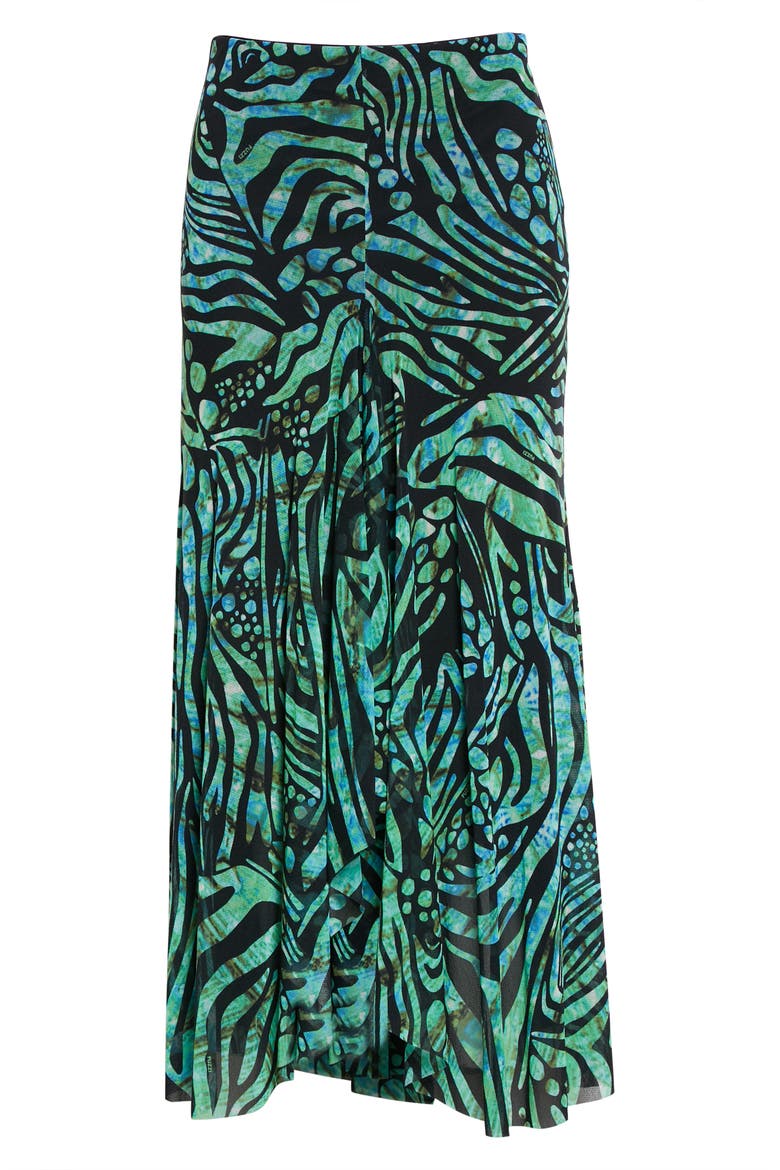 Gonna Lunga Mesh Skirt, Alternate, color, BILIARDO