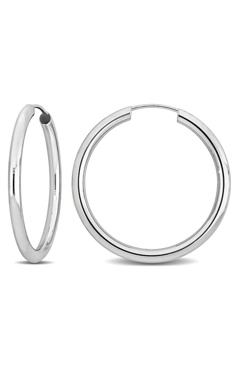 Julianna B. 2mm Wide Hoop Earrings 14k, Main, color, 14K White Gold