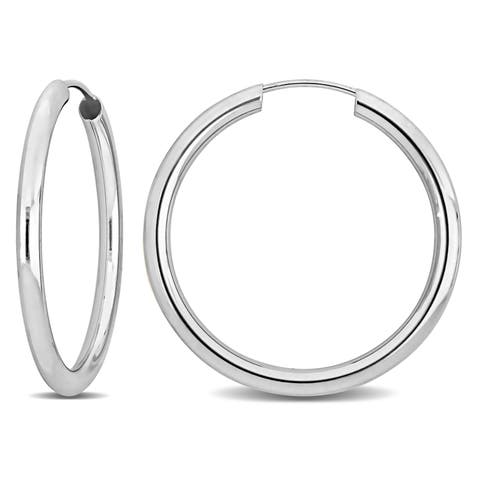 2mm Wide Hoop Earrings 14k